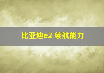 比亚迪e2 续航能力